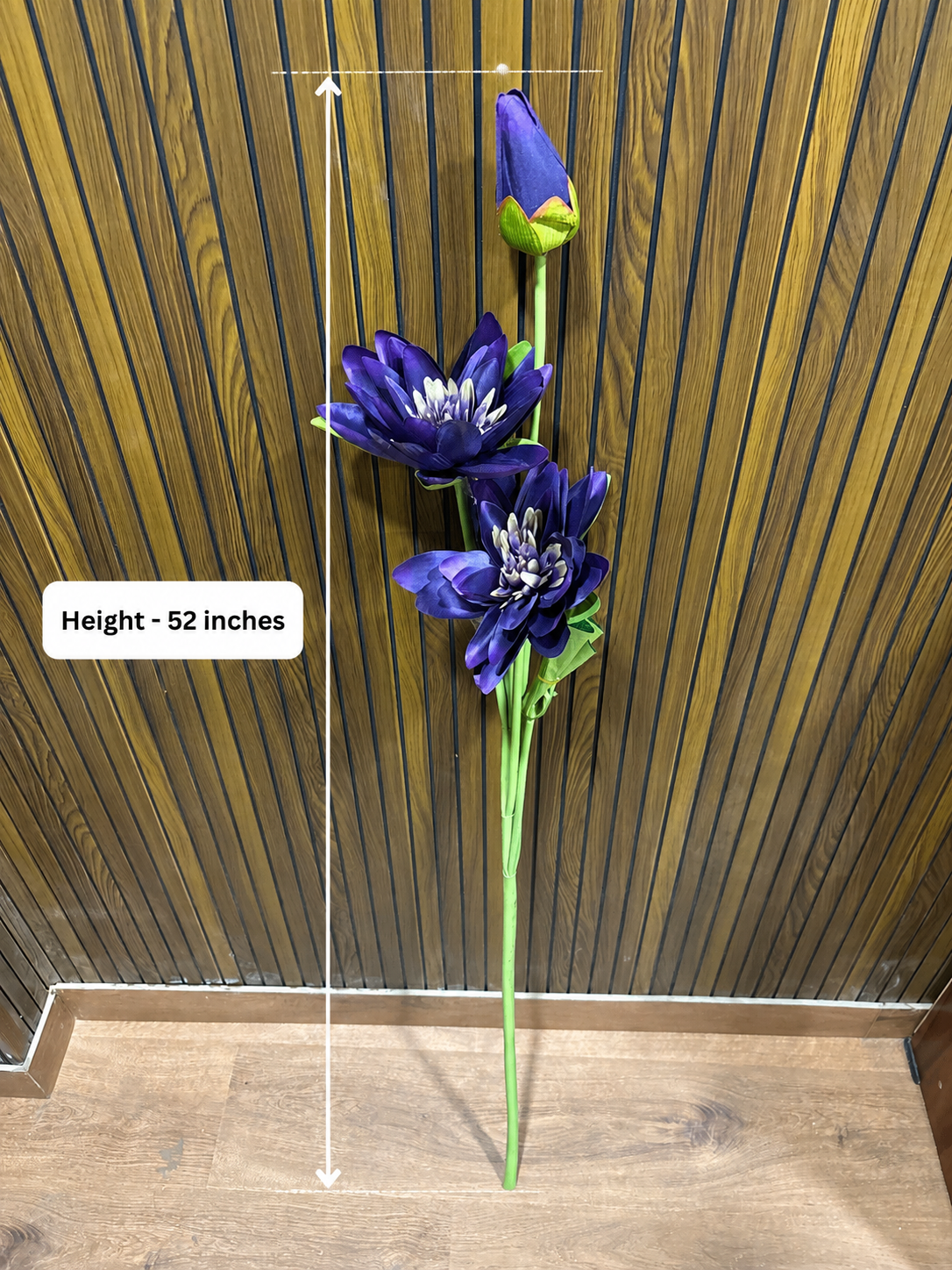 Premium Artificial Lotus Flower Stem – 52 Inches | Tall Decorative Lotus Stem for Floor Vases