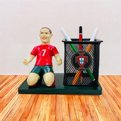 Cristiano Ronaldo Metal Pen Stand - Desk Organizer