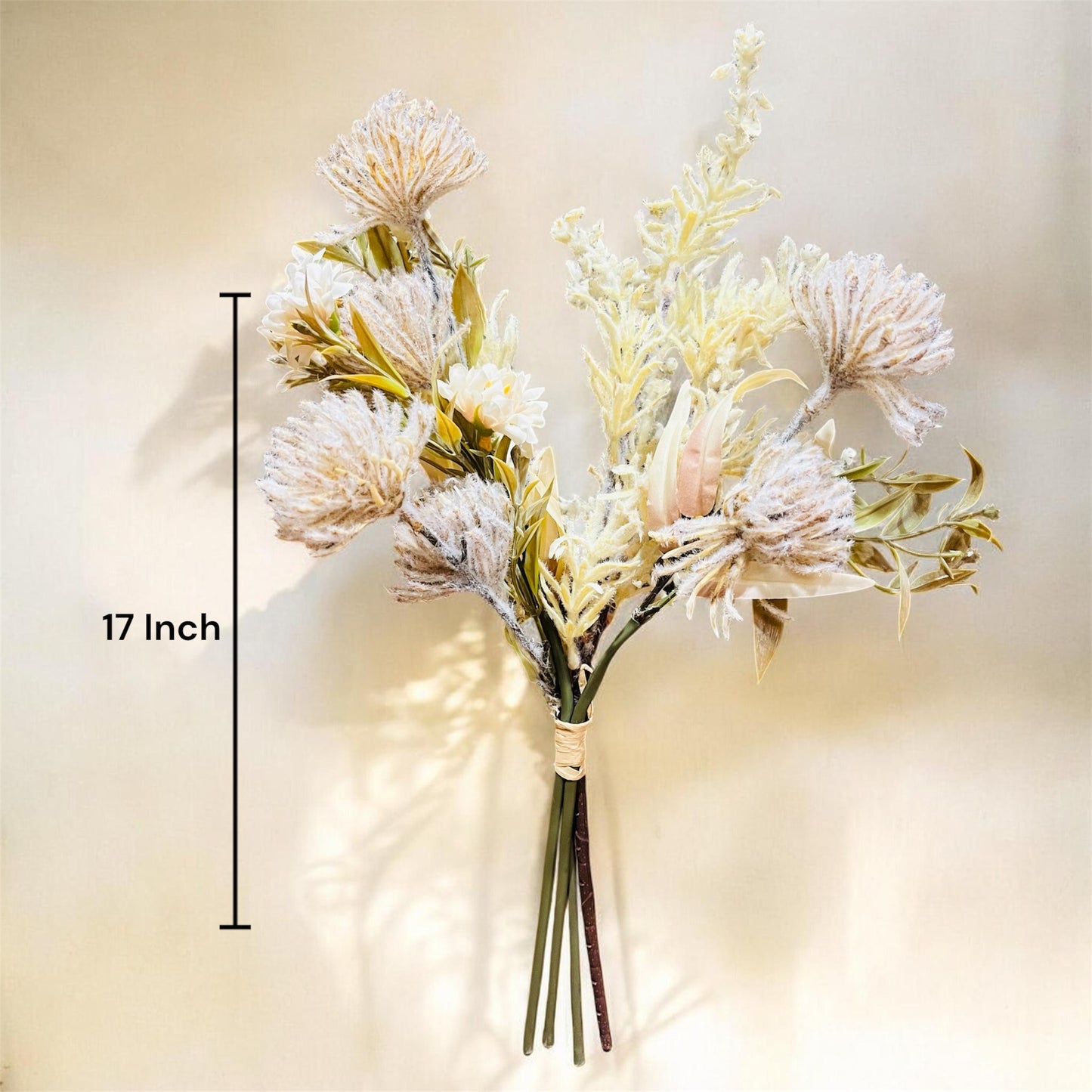 Artificial Dried Look Wildflower & Protea Floral Bouquet for Home Decor