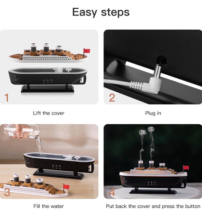 Titanic Ship Aroma Diffuser with LED Lights – Decorative Humidifier