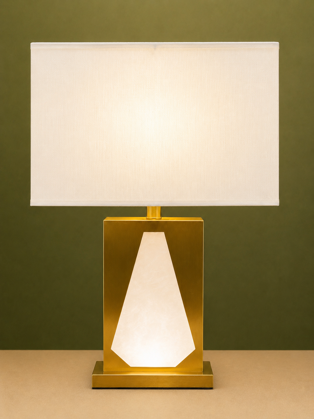 Luxury Metal and Illuminated Marble Base Table Lamp with 3-Modes LED Light, 34 Inches