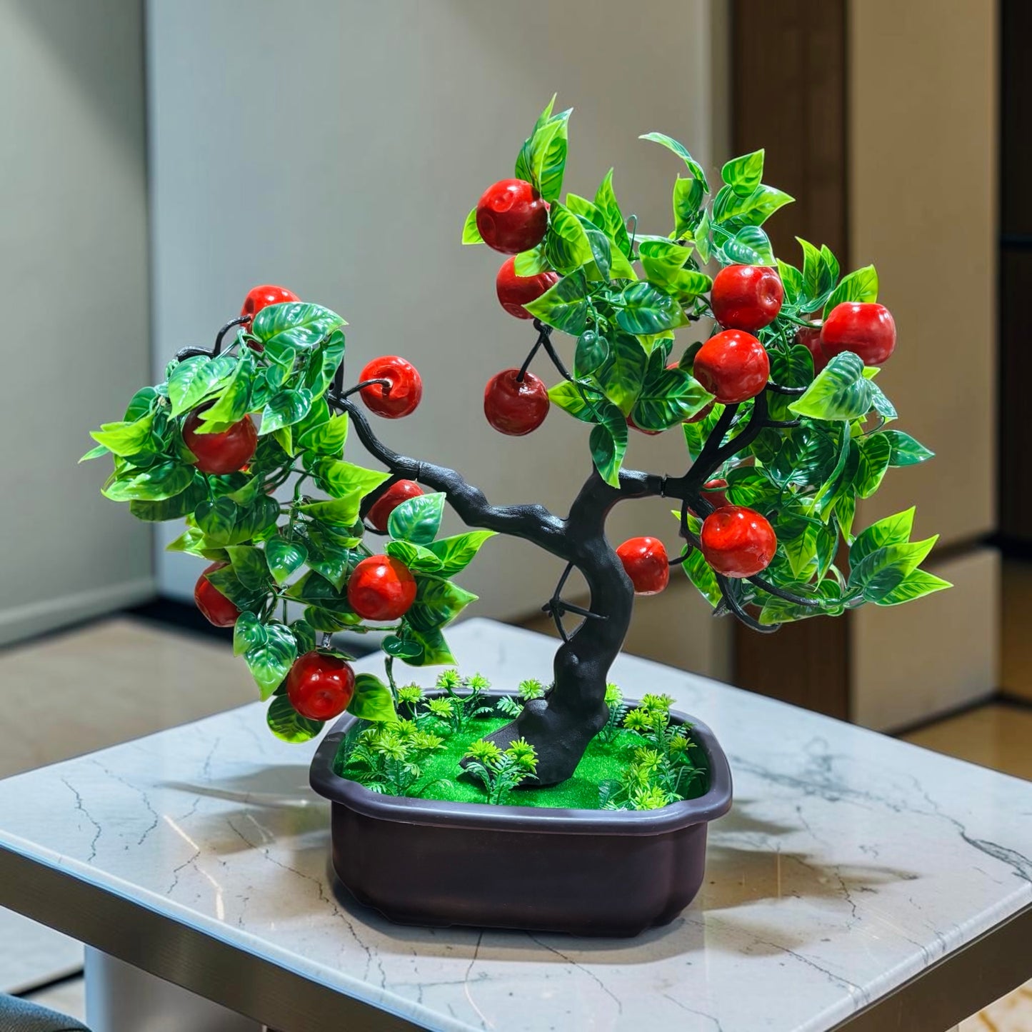 Artificial Tomato Plant Bonsai – 21 Inch Decorative Plant for Home, Office, Living Room & Tabletop Decor