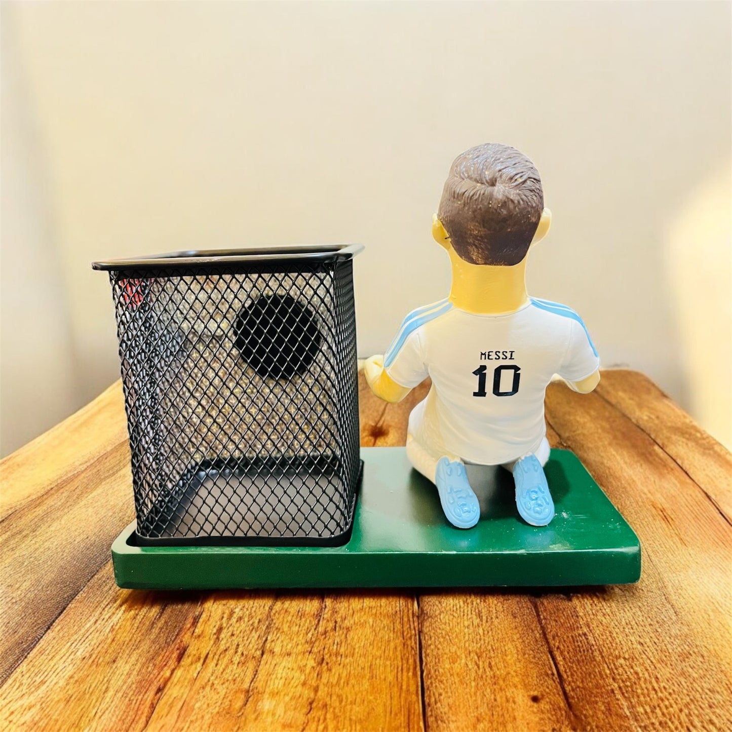 Lionel Messi Resin and Metal Pen Stand - Desk Organizer