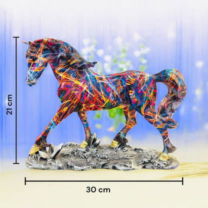 Prismatic Galloping Stallion Sculpture for Table Decor and Home Decor