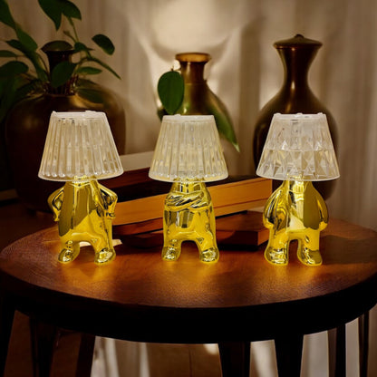 "Golden Glow Inverted Hat Man Candle – Set of 3