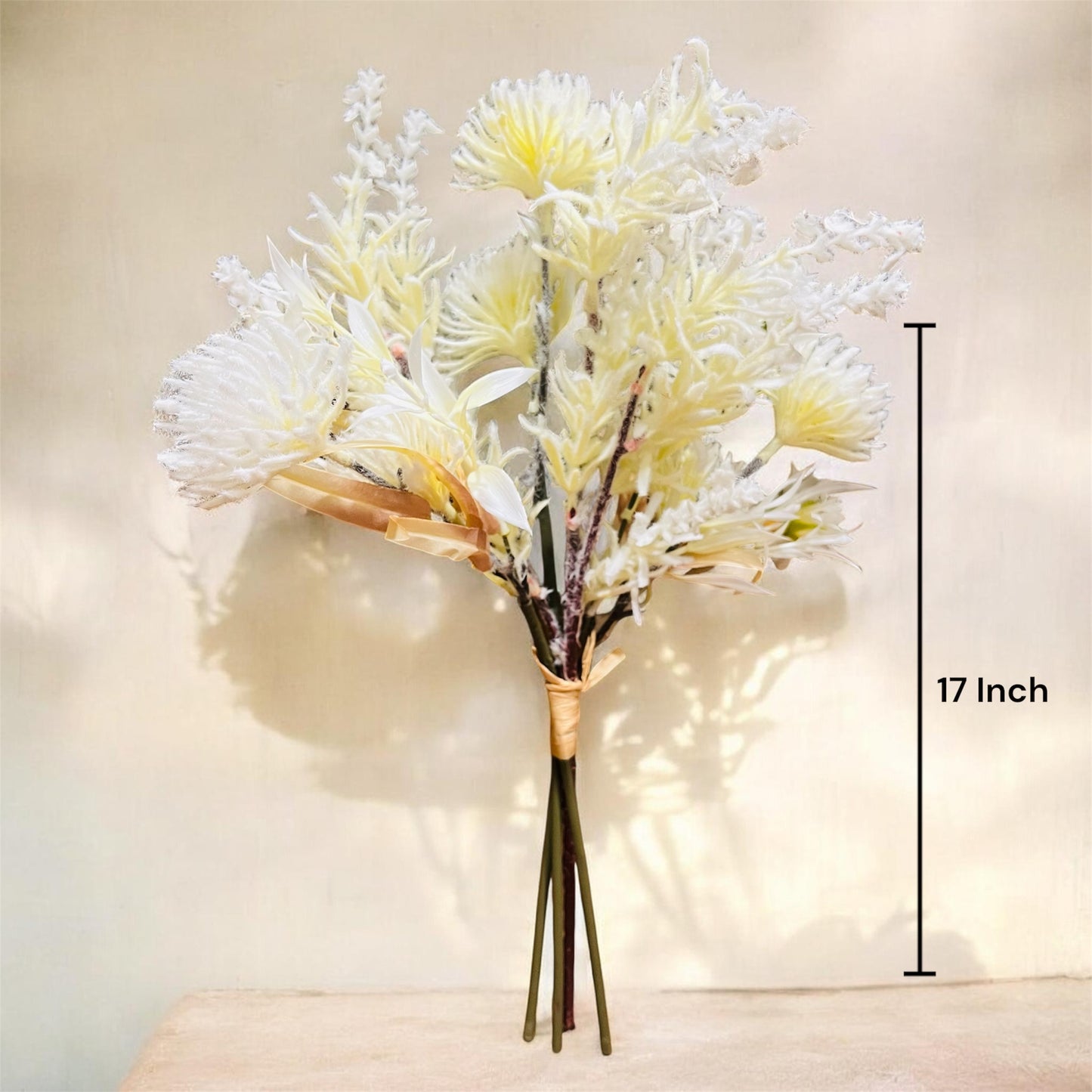 Artificial Dried Look Wildflower & Protea Floral Bouquet for Home Decor