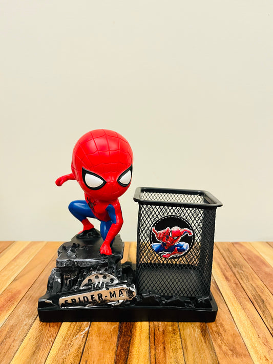 Spiderman Themed 3D Metal Pen Stand - Desk Organizer