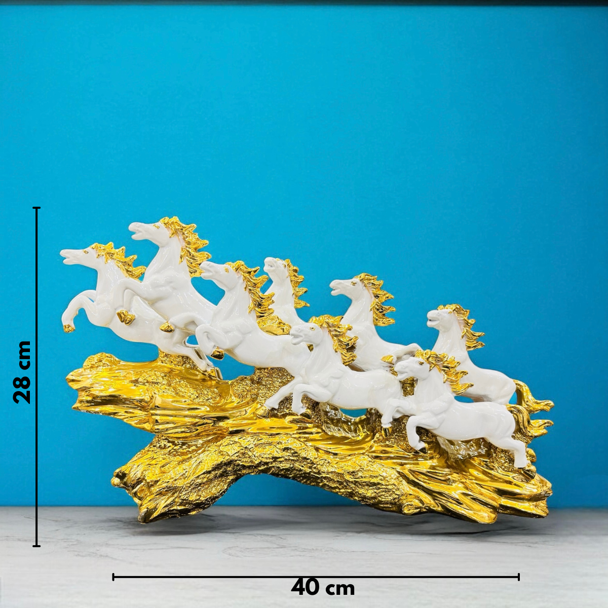 Equestrian Elegance Horses Decorative Showpiece - White