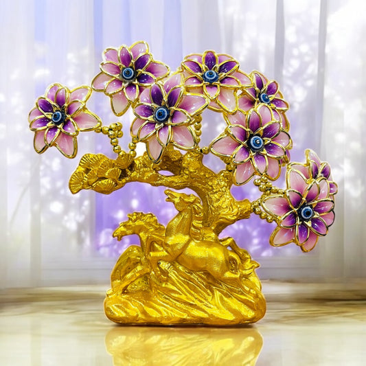Running Horses Vaastu Evil Eye Tree for Home and Office Decor