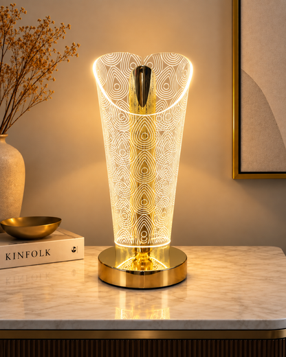 Rechargeable Acrylic LED Table Lamp with 3 Light Modes – Portable Decorative Lamp 8 Inch