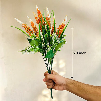 Artificial Foxtail Lily Fillers Bunch in Mixed Colors for Table Vases (Pack of 4 Stems)