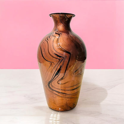 Pink and Black Marble Finish Table Vase