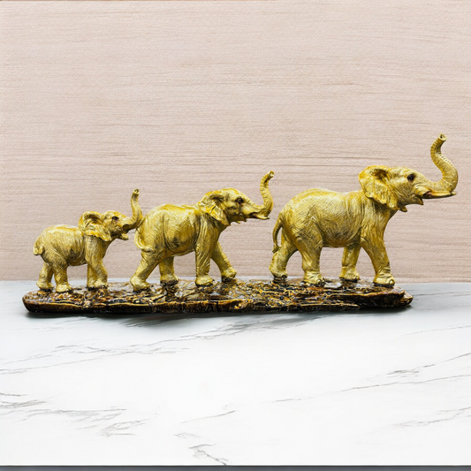 Elephant Family Figurine Set for Table Decor and Home Decor