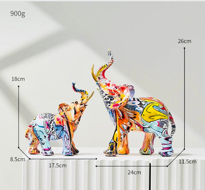 Pop Art Elephant Set Table Decorative Showpiece
