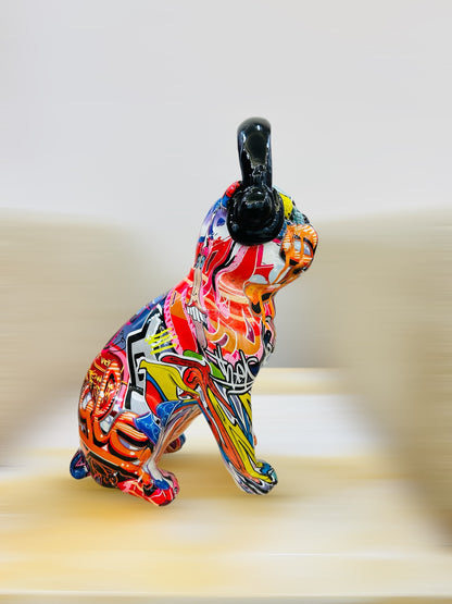 Multicolor Pop Art Dog Decor Showpiece