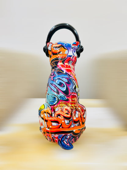 Multicolor Pop Art Dog Decor Showpiece