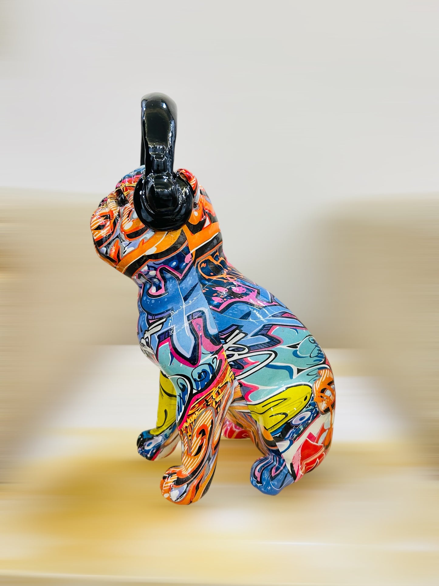 Multicolor Pop Art Dog Decor Showpiece