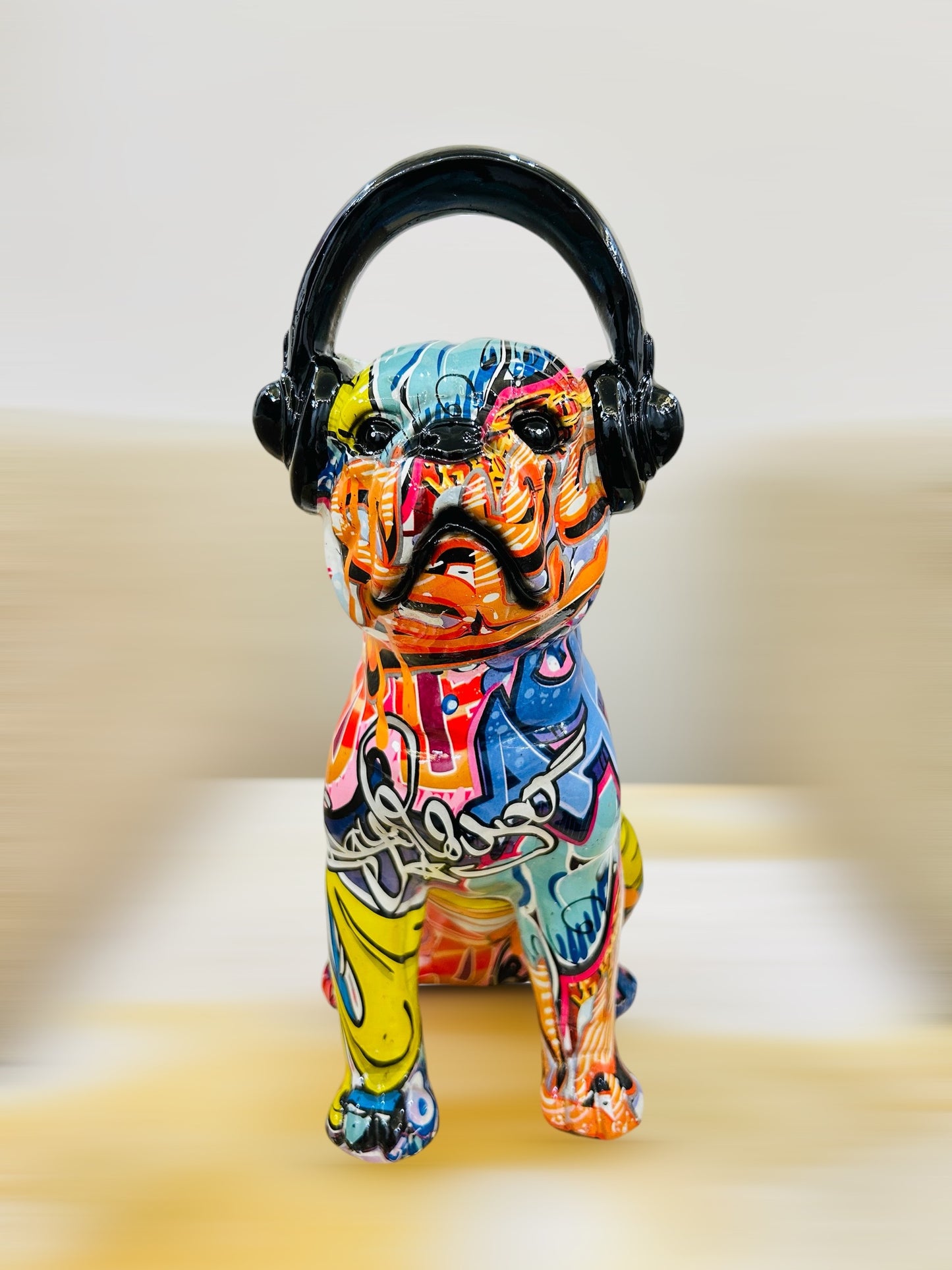 Multicolor Pop Art Dog Decor Showpiece