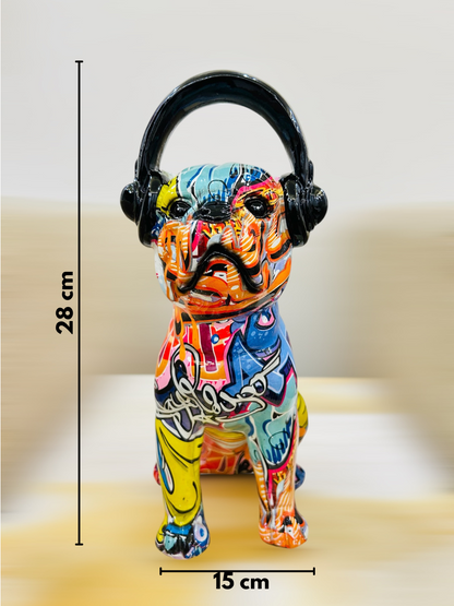 Multicolor Pop Art Dog Decor Showpiece