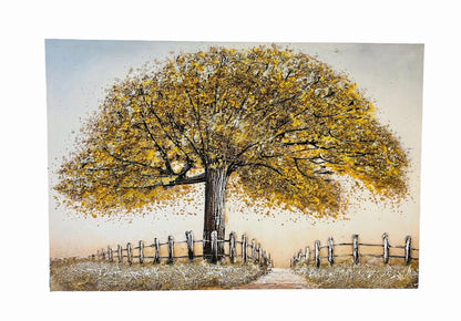 Golden Graphic tree canvas painting