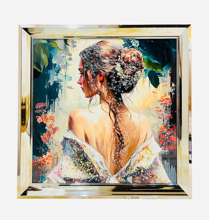 Graceful crystal glass painting