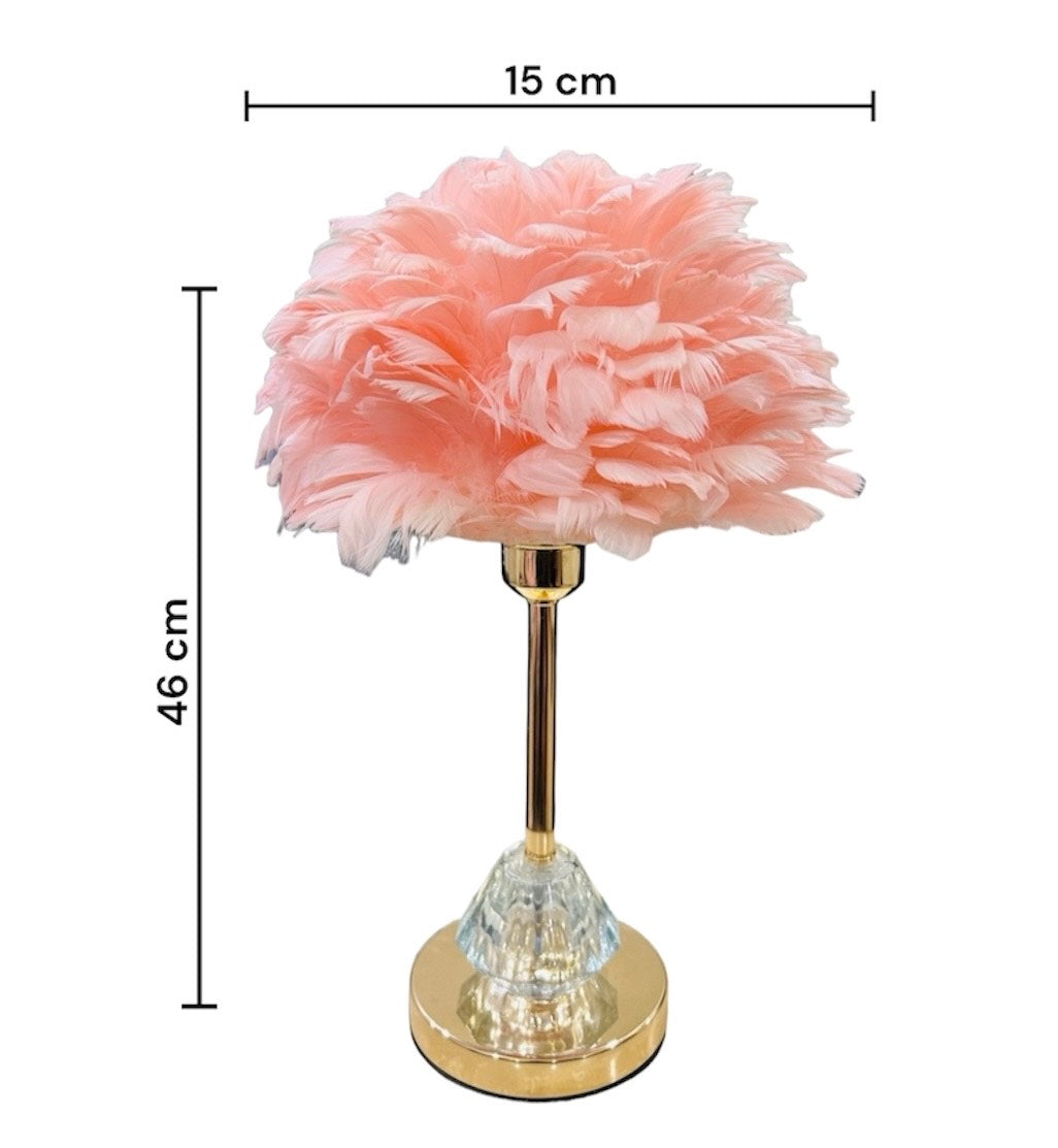 Pink Feather Glow Table Lamp