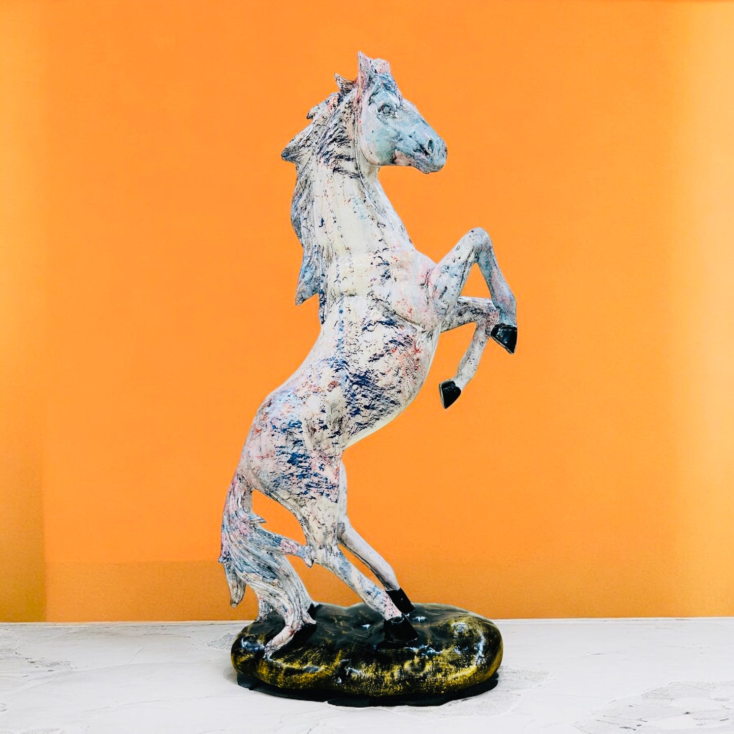 The White Victory's Ride Jumping Horse Decoration Showpiece