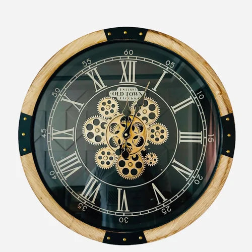 Minute Master Designer Wall Clock With Moving Gear Mechanism
