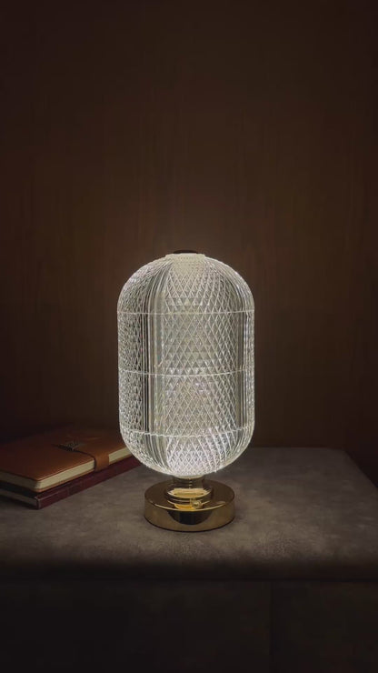 Luxury Crystal Touch Lamp with 3 Light Modes & Rechargeable Base