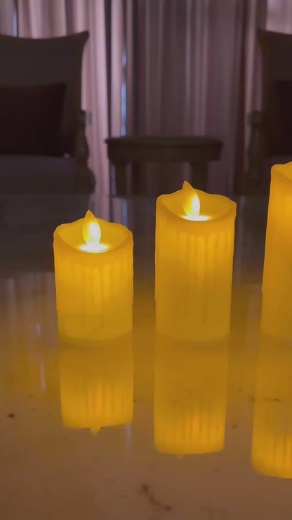LED Melted Wax Design Candle – Realistic Flickering Flameless Decorative Candle for Home & Festive Decor