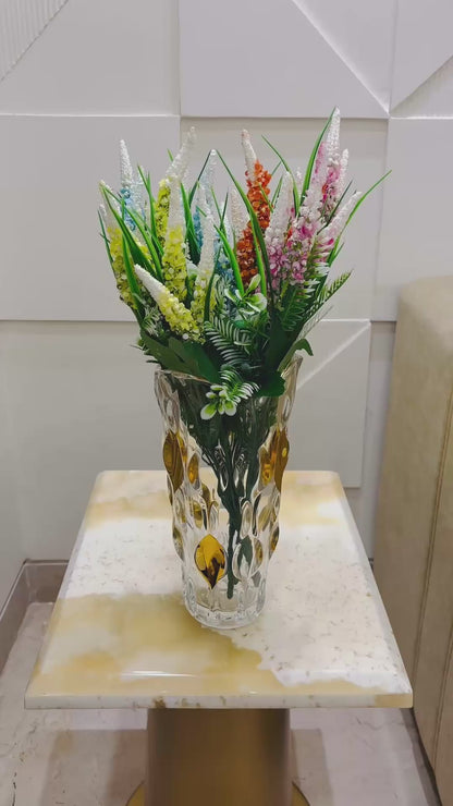 Artificial Foxtail Lily Fillers Bunch in Mixed Colors for Table Vases (Pack of 4 Stems)