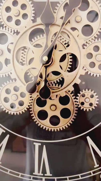 Minute Master Designer Wall Clock With Moving Gear Mechanism