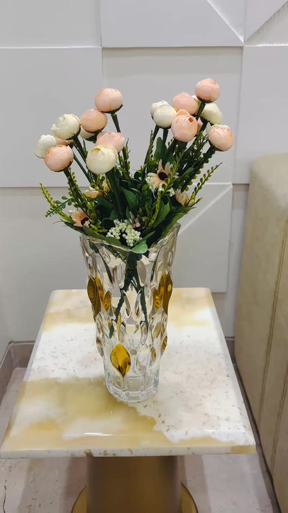 Artificial Ranunculus Flower Bunch for Table Vases (Pack of 2 Stems)