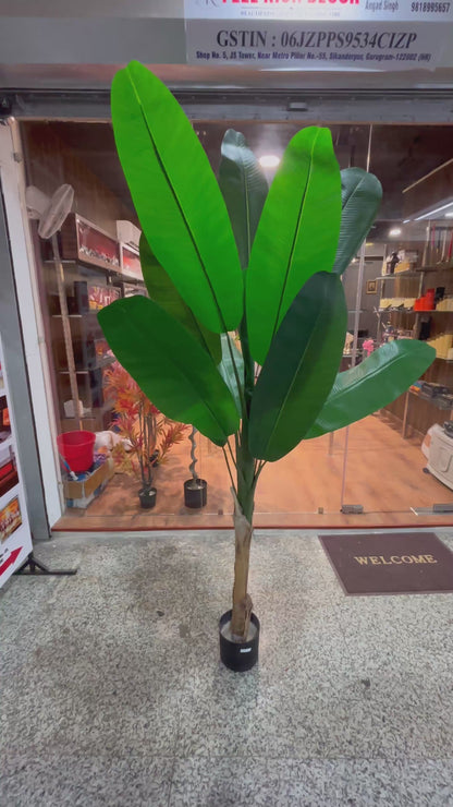 8 FT Big Artificial Banana Plant with Realistic Green Leaves | Faux Indoor Floor Tree for Home, Office, Living Room & Hotel Décor