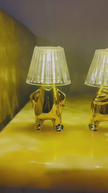 "Golden Glow Inverted Hat Man Candle – Set of 3