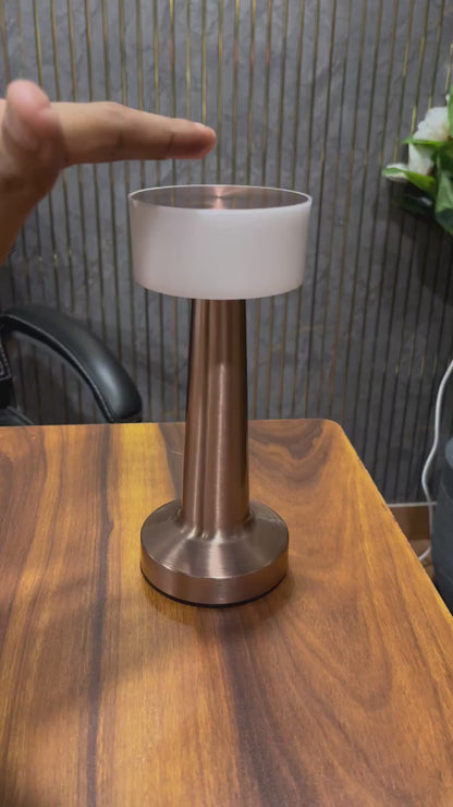 Rechargeable Metal Touch Table Lamp with 3 Light Modes, 8.5 Inches
