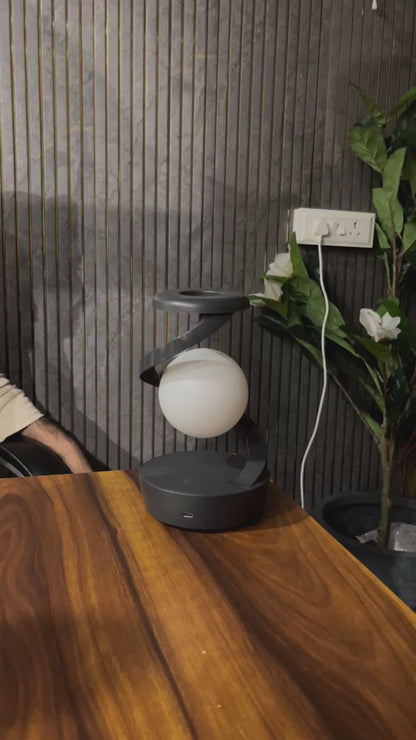 Rechargeable Motion Sensor Floating Ball Table Lamp with Rotating Feature, 8 Inch