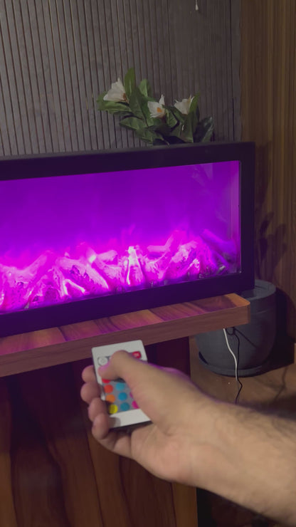 40-Inch Multicolor LED Electric Fireplace with 16 Light Modes, Remote Control & USB Power