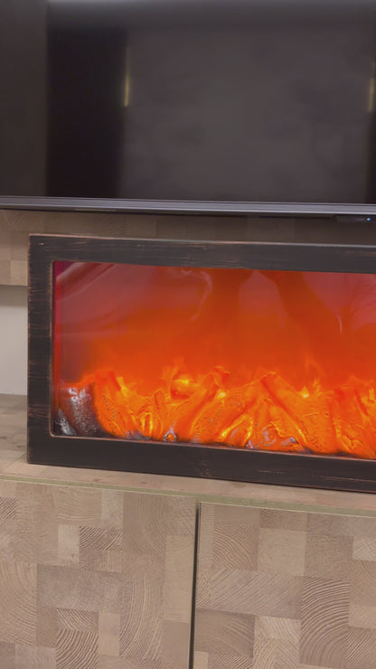38-Inch Modern Artificial LED Firelamp with Realistic Flame Effect | Decorative Electric Fireplace
