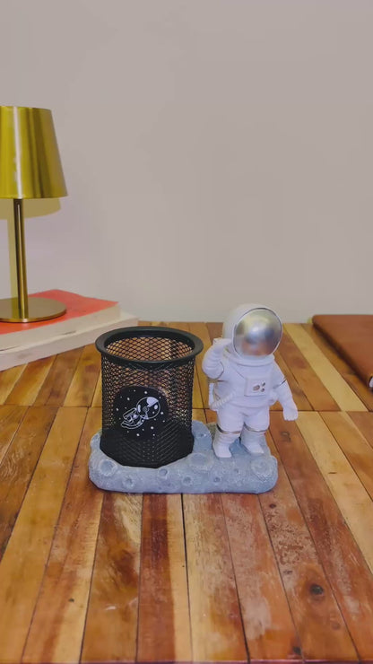 Astronaut Themed Pen Stand  – Decorative Desk Organizer