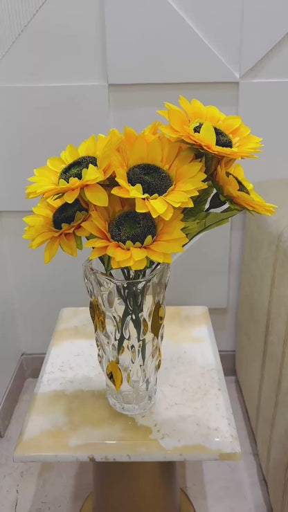 Artificial Sunflower Bunch for Table Vases (Pack of 2 Stems)